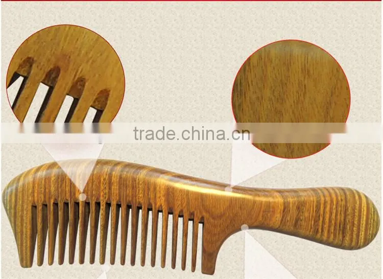 Anti-static Sandalwood Comb with Handle for Curly Hair