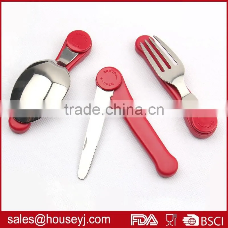 Picnic tableware Folding camping tool portable stainless steel fork outdoor tableware Spoon & Knife