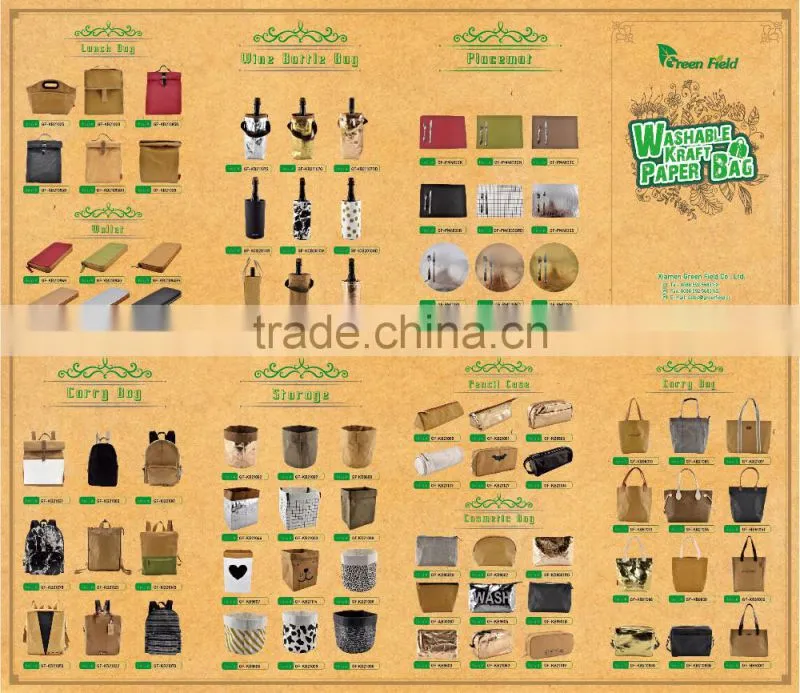 Washable Kraft paper shoulder bag, washable Kraft paper backpack