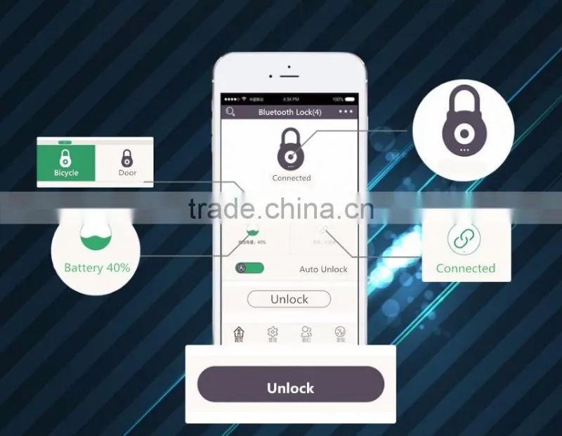 Intelligent Bluetooth Mobile Control Anti-theft Lock With Alarm, Smart Bicycle Horseshoe Lock Aluminum Alloy Waterproof