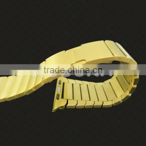 Stainless steel strap for watch gold plating band gold luxury accessories for apple watch
