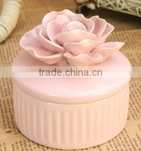 porcelain 3d flower wedding favors and gifts trinket box