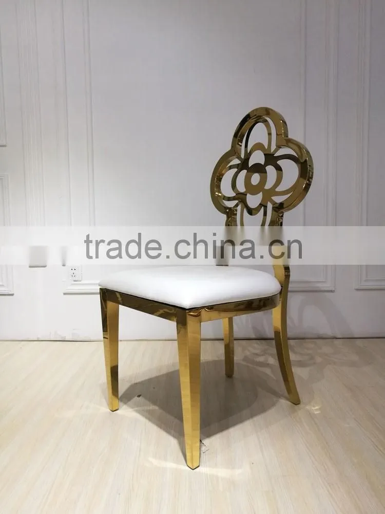 Modern golden wedding chair elegant curves high class wedding furniture