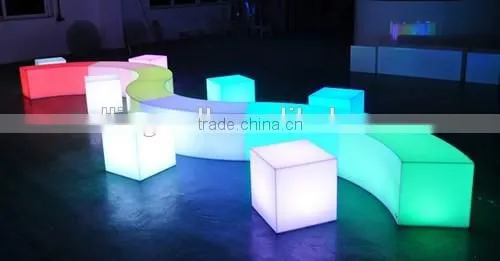 Luminous Bar Furniture 2 Seater Sofa LED Plastic Waterproof Illuminated Sofa for Nightclub / otobi furniture in bangladesh price