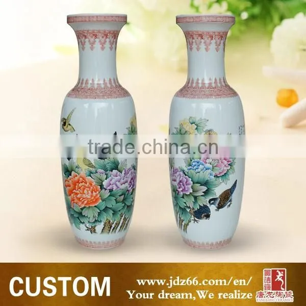 H 40cm Custom-made ceramic decorative yellow vase