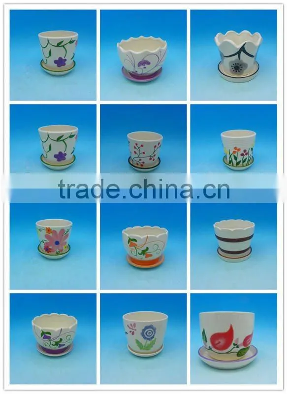 Indoor colorful round ceramic flower pot