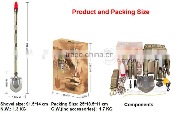 Emergency tool to break car window/ Self-driving emergency tools and equipment/ Multifunction shovel with waring light