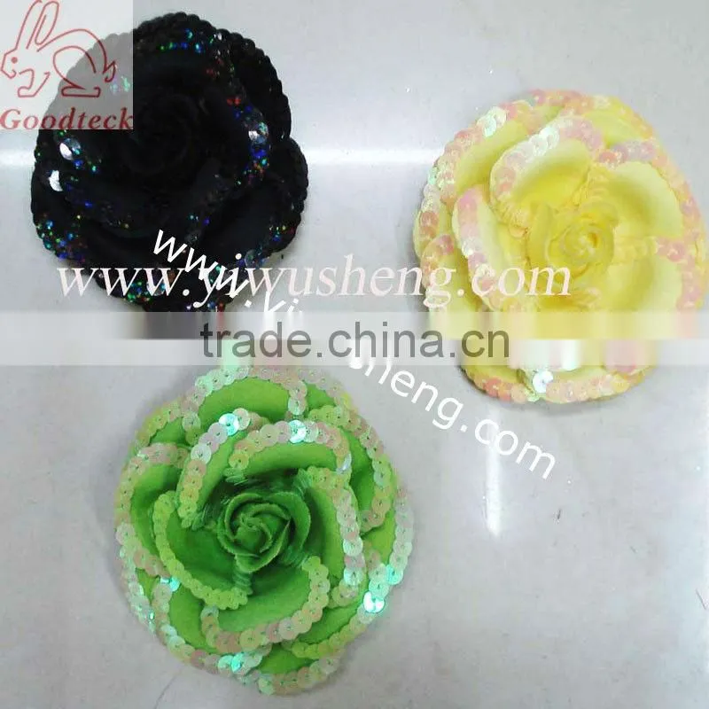sequin lime green daisy flowers