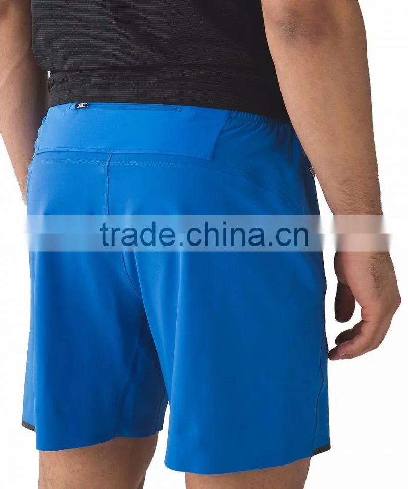 Back zip pocket quick dry man running shorts