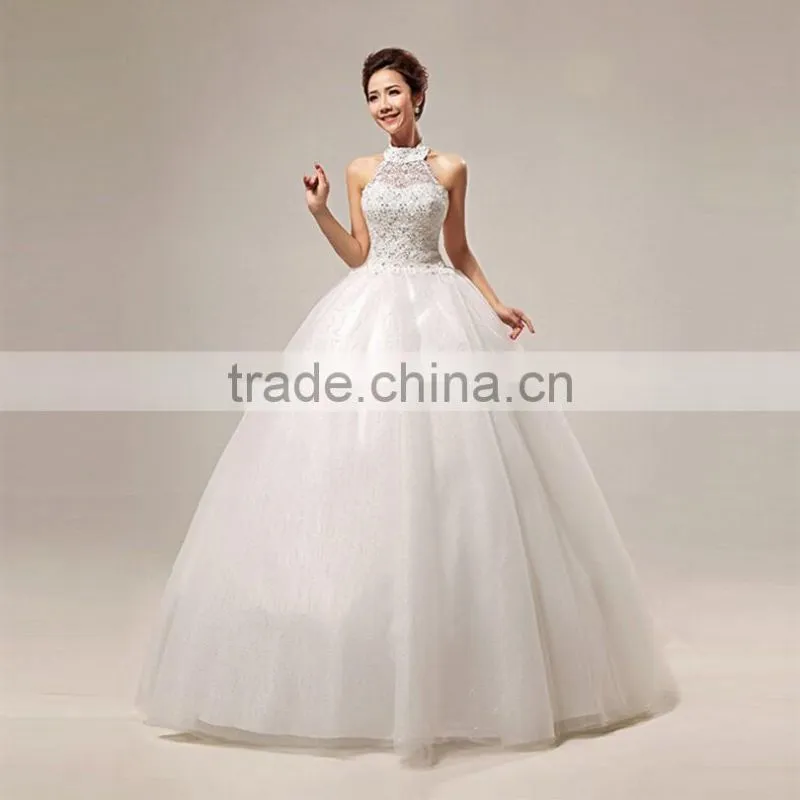 Sexy white shiny rhinestones beaded long train wedding dresses