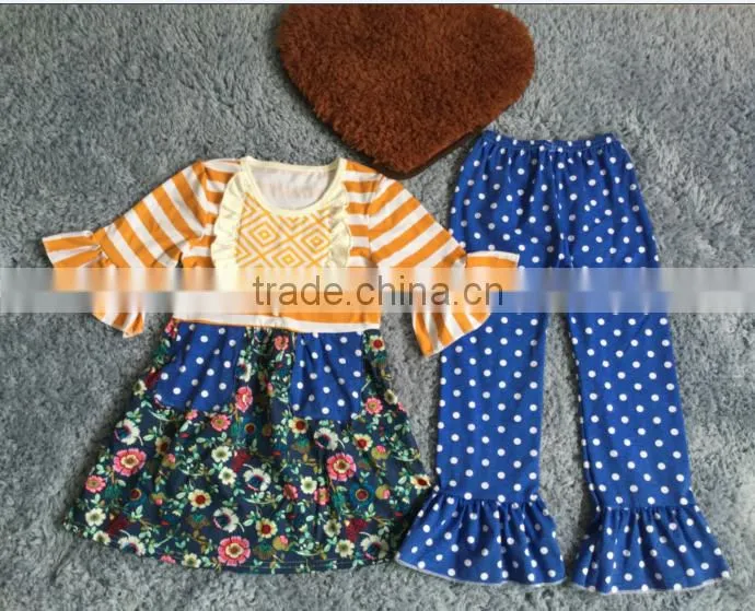 2016 giggle moon remake outfits wholesale children's boutique clothi cotton dress and pant ruffle outfits