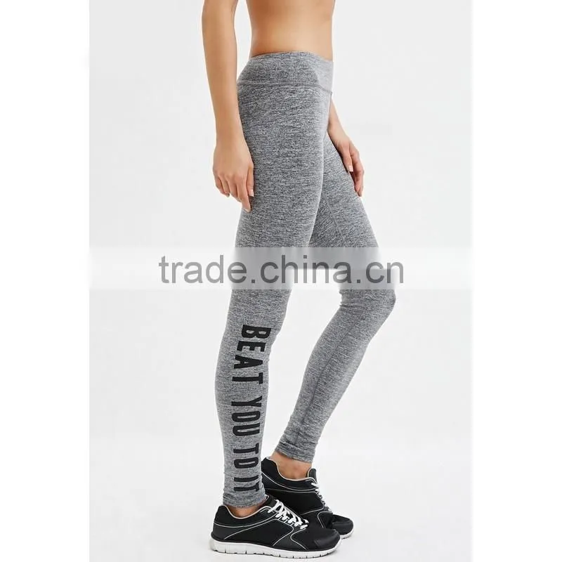 ladies wholesale fitness side print elastic tight yoga wear,gym wear sportswear legggins/pants bulk
