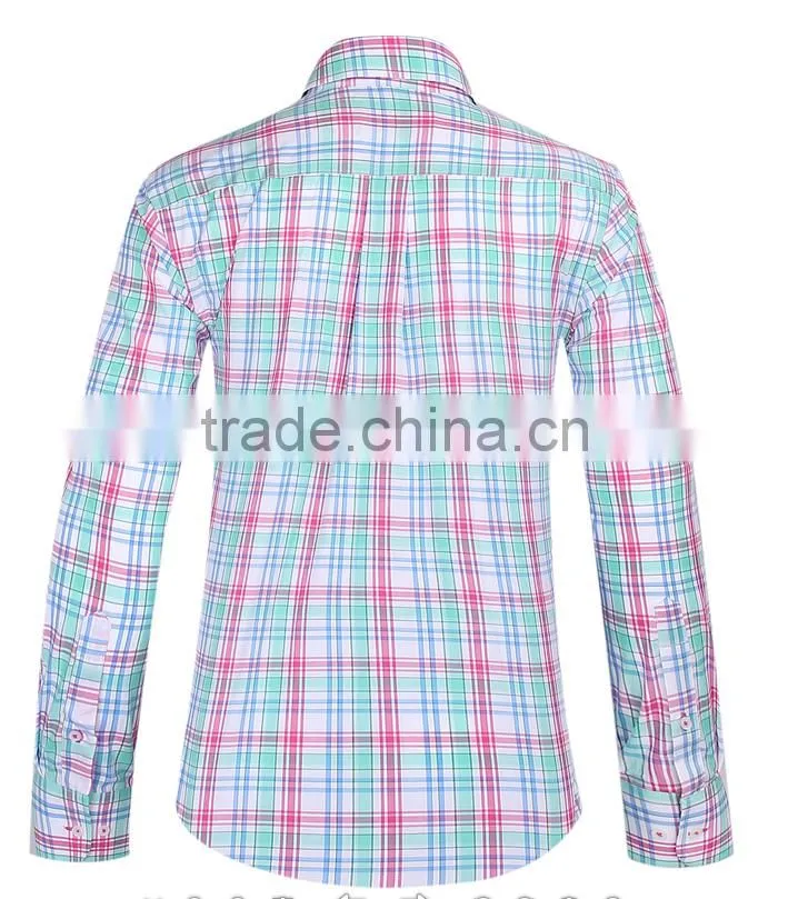 2017 latest men's plaid casual long sleeve shirt