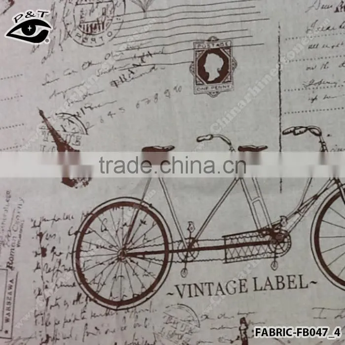 Wholesale Linen Fabric bicycle Pattern fabric for household