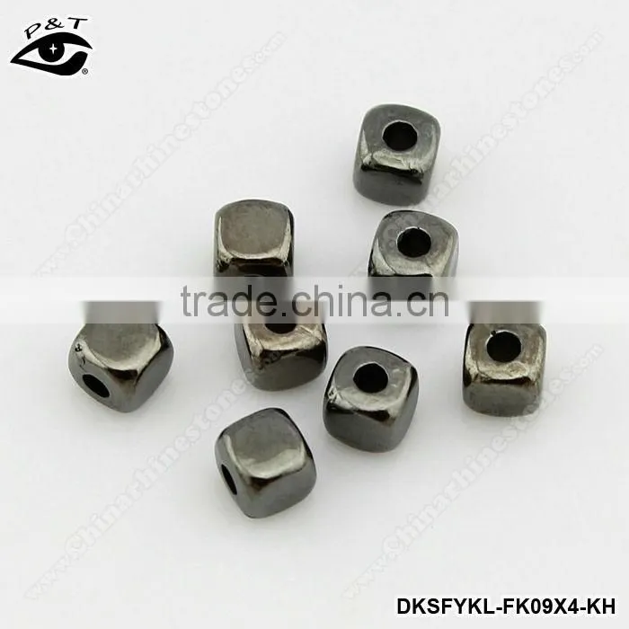 Sew on beads 9x4mm gunmetal color for clothing shoes