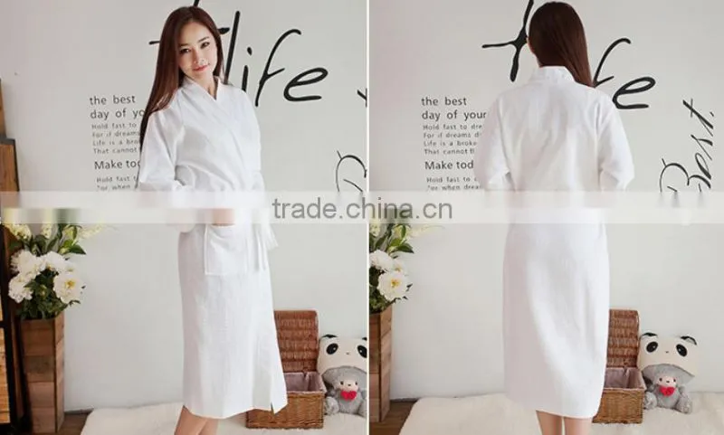 Weave Cotton Unisex Waffle BathRobes For Hotel