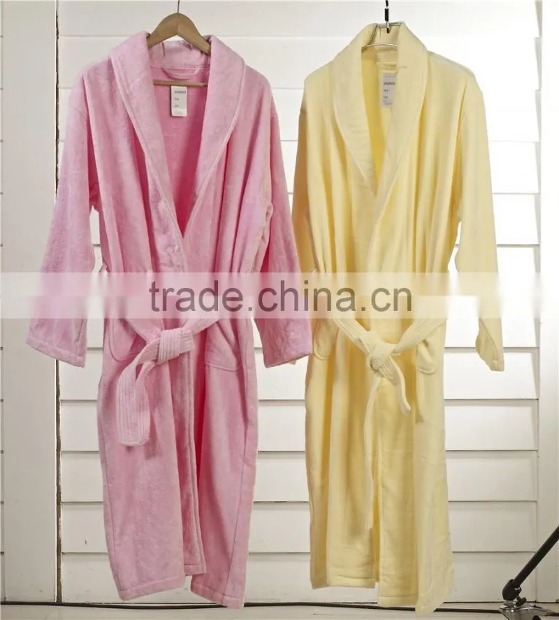 Customized Velour shawl collar Luxury Star Hotel Bathrobe wholesale