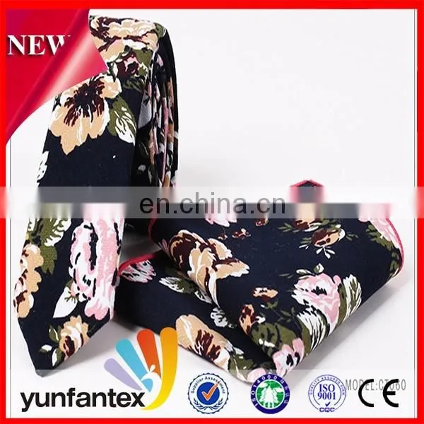 2017 latest new fashion design cotton costom print tie