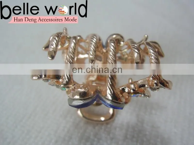 High Quality Flower Rhinestone Jewel Small Hair Claw Clips for Wedding