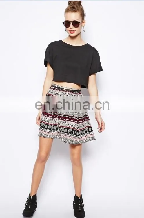 Latest Design Stripe Skirt With Belt 2015