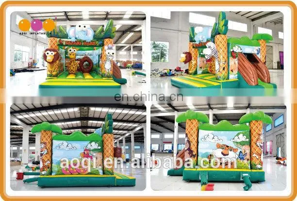 2017 new design hot selling happy hour safari inflatable combo for kids with free EN14960 certificate