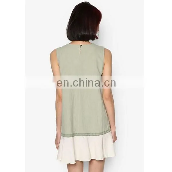 Wholesale women clothes Summer Sleeveless Dress With Layered Hem Women Dresses