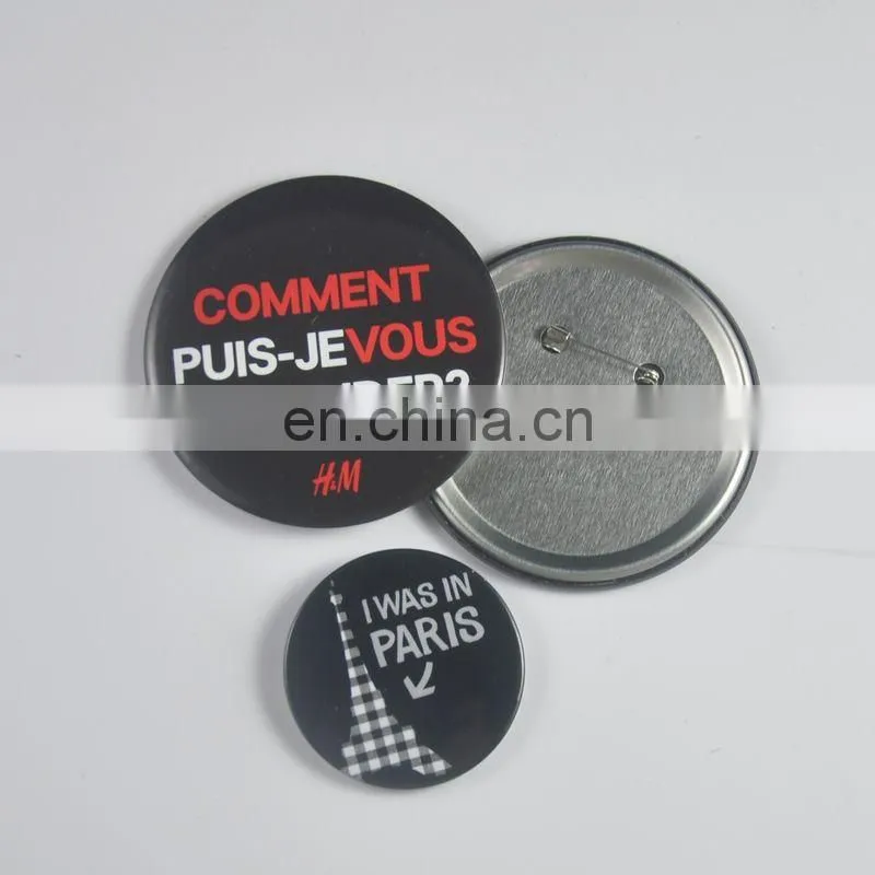 Guangzhou factory product ribbon button badge , Tin button badge