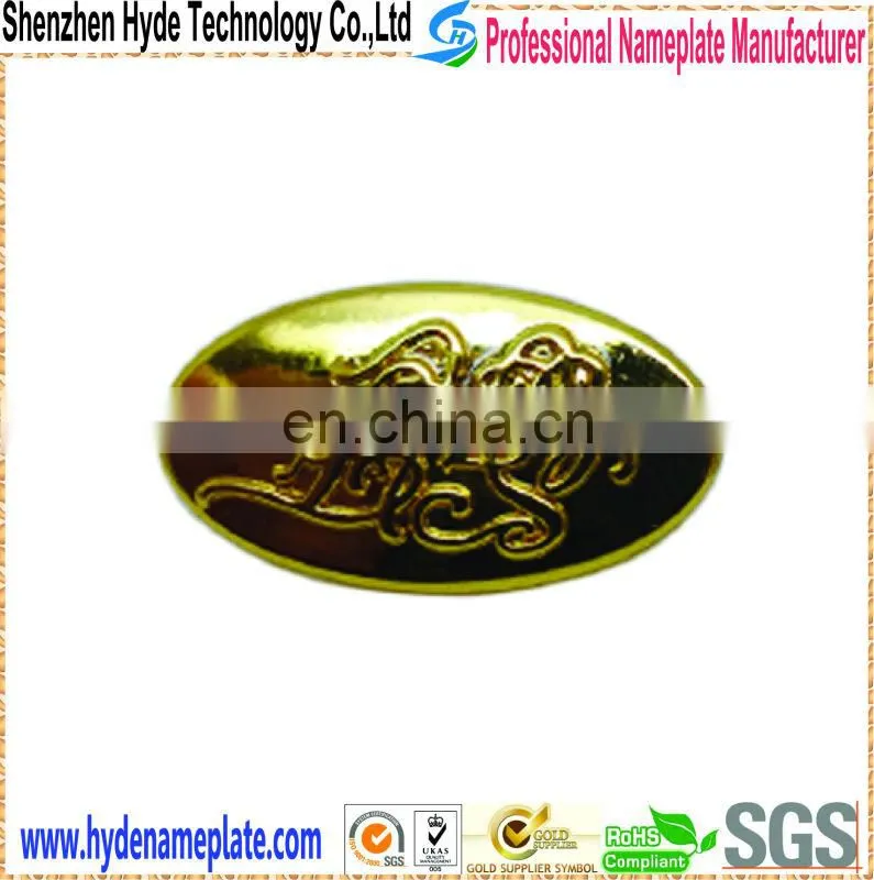 fashional design custom decoration metal badges for clothes