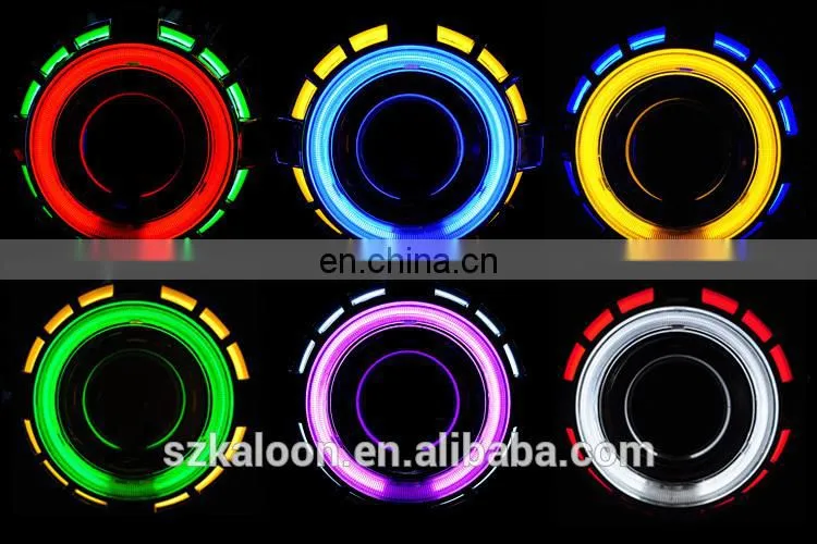 2.5" hid xenon halo projector headlights for h1 h4 h7 with ccfl angel eyes