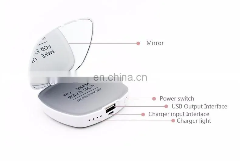 Promotional Business Gift Single USB Port Mirror Portable Power Bank 4000mah