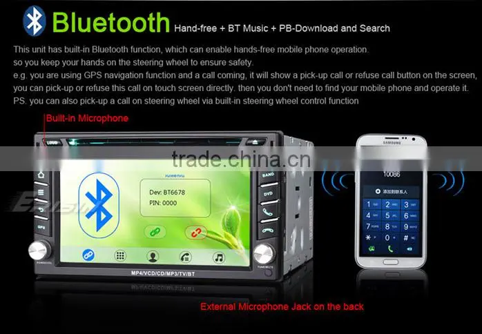 Erisin ES7610M 6.2" 2 Din Autoradio DVD GPS with SWC Bluetooth