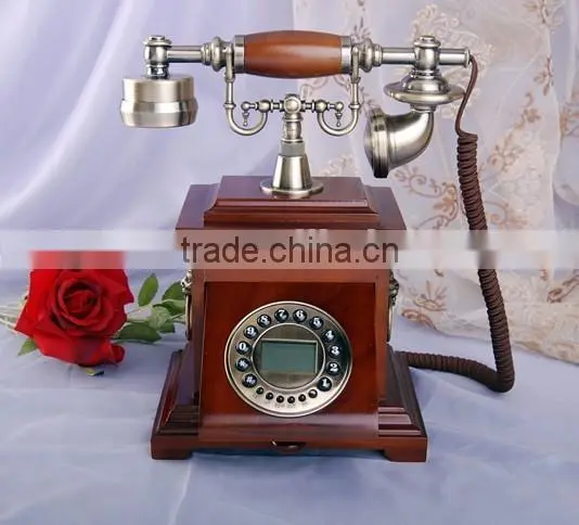 big size wooden vintage corded telephones