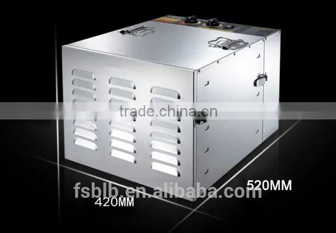 Stainless steel professional food dehydrator/fruit dehydrator with 10 trays