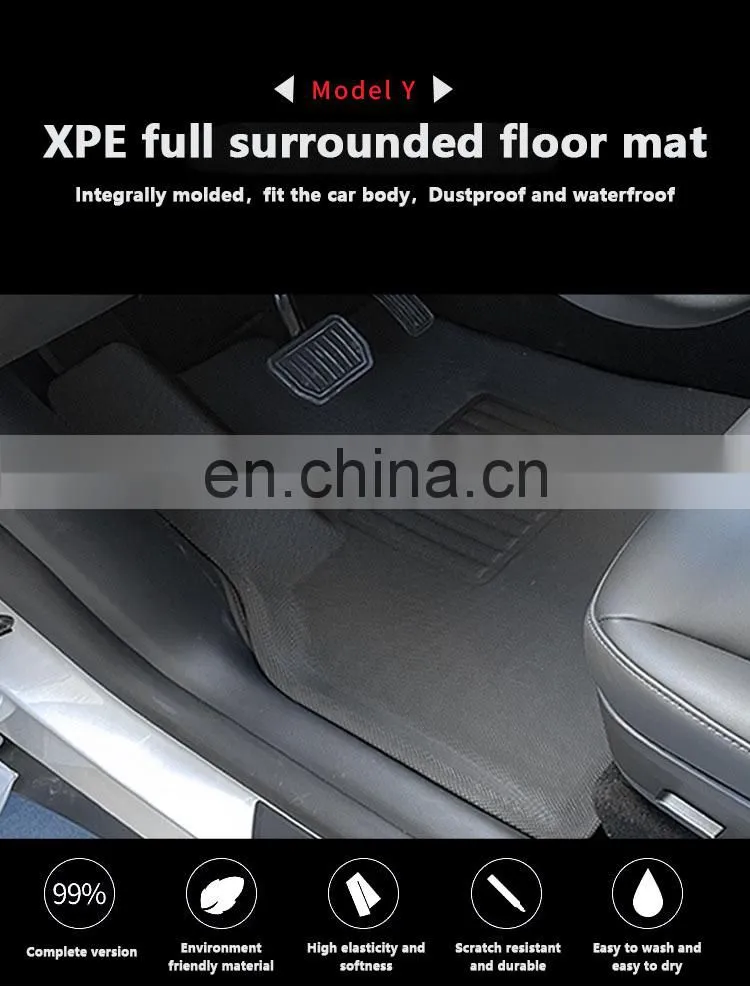 2021 style 3D floor mats for tesla model y car parts easy to wash