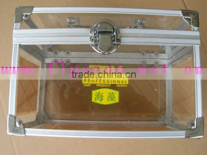 2013 new design aluminum exquisite acrylic case with handle and locks size 190*110*110