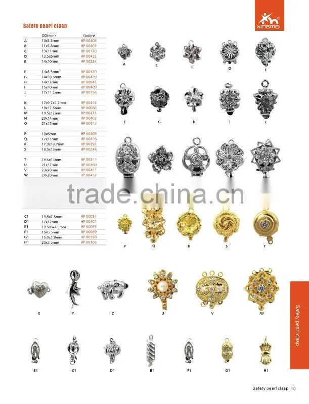 Metal clasp jewelry finding for bracelet