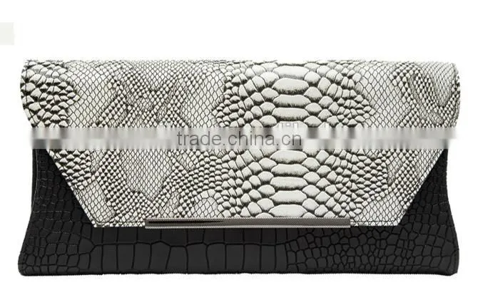 2016New arrival luxury crocodile pattern leather women clutch bag evening clutch bag soulder bag for women
