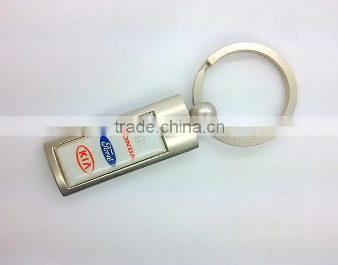 Metal Anti-bronzed Keychain With Leather