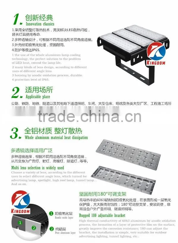 IP65 led flood tunnel light with Osram led adjustable angle 16500lumen 150w Led Tunnel Lighting