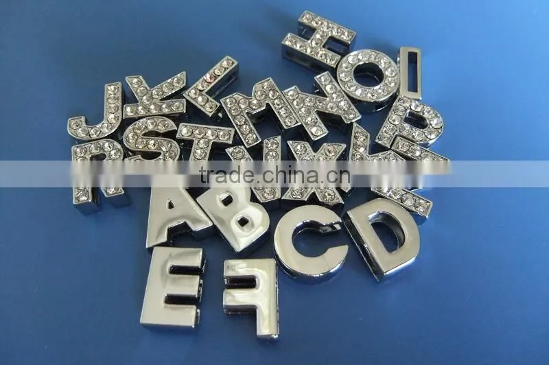 10mm High Quality Czech Rhinestone Slide Alphabet Letters
