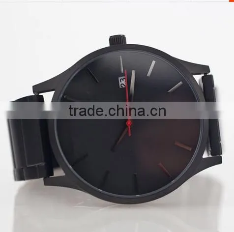 Black Genuine Leather Belts For Men 316L Stainless Steel Watches