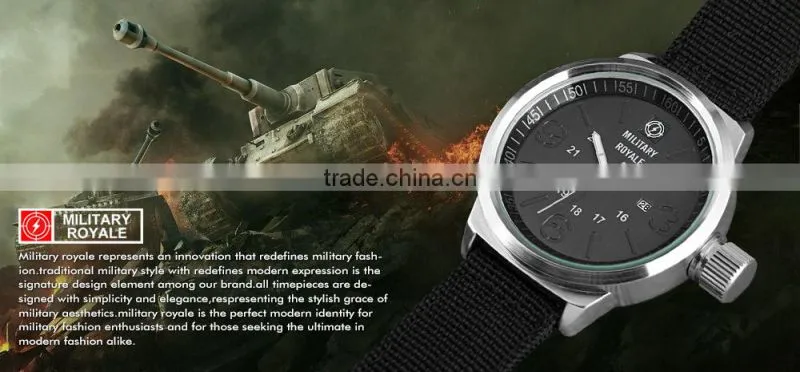 Brand Men's Nylon Aviator Watch Strap Military Royale Watch MR075