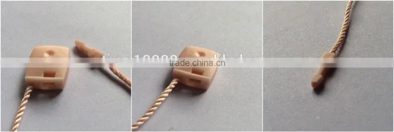 2015 of the most cheap, good color fastness of brand clothing plastic string tag seal pink tag