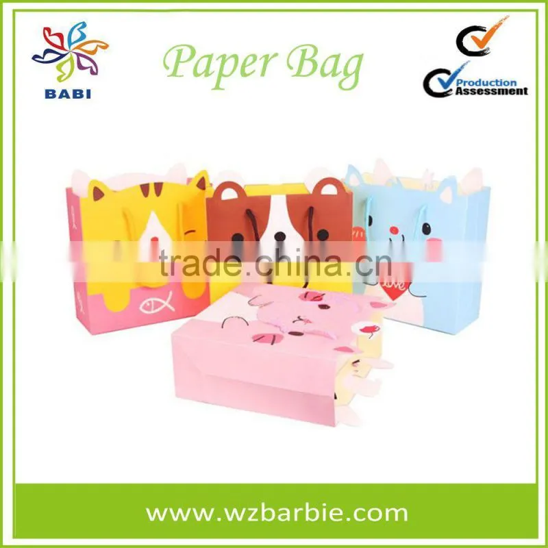 Lovely Animal Recycable Paper Shopping Bag With Handle