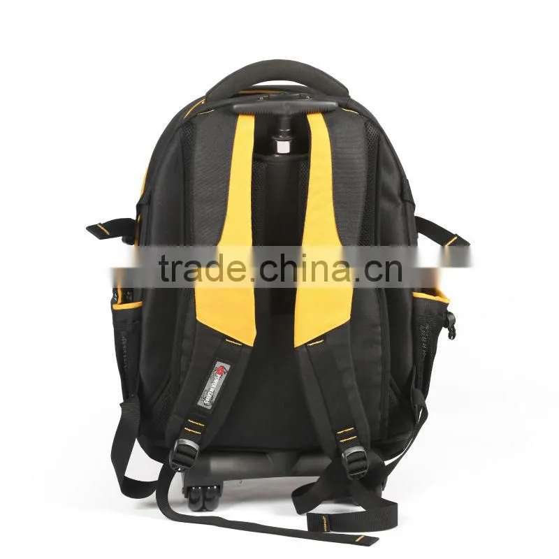 2015 OEM 600D polyester cheap outdoor trolley backpack