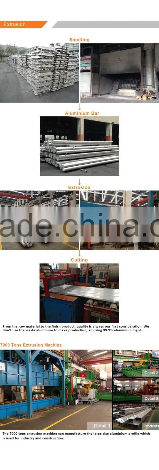 High quality power coating aluminium rail for sliding door