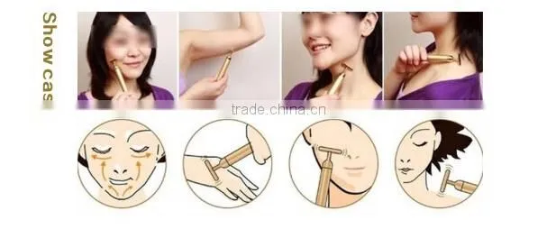 New Beauty Products 2014 24K Gold T-Shape Bar Portable Facial Massage Machine