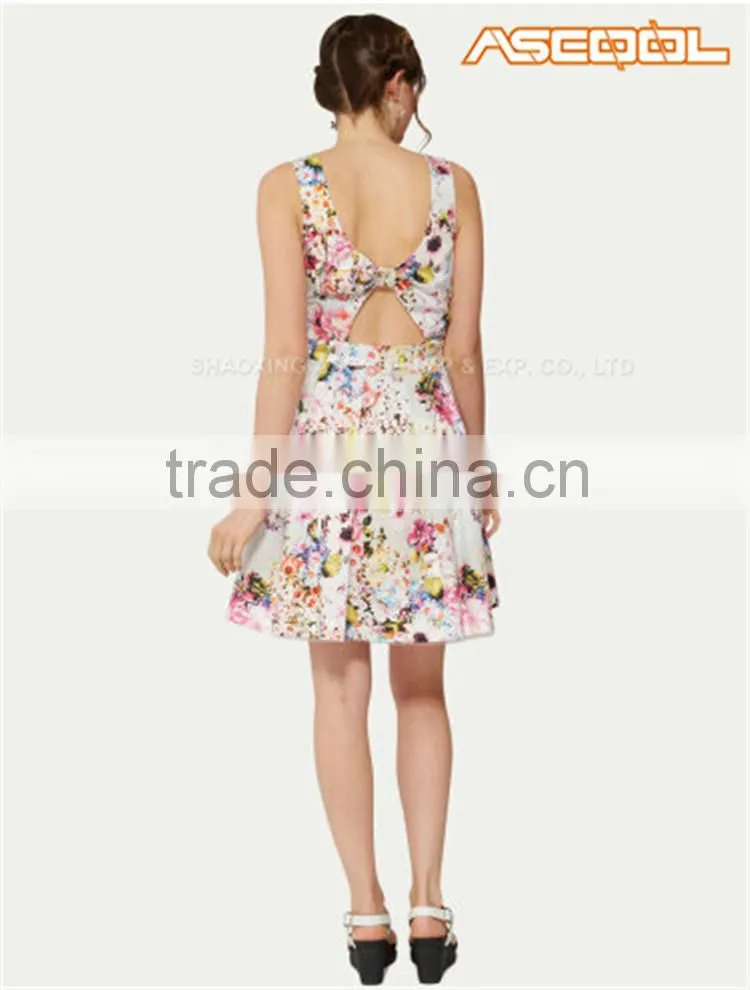 China manufacturer digital printing backless teenage party dress