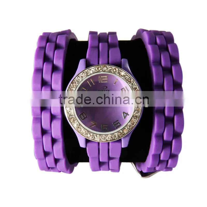 Guang zhou YB lady watch silicone band alloy case wholesale watches