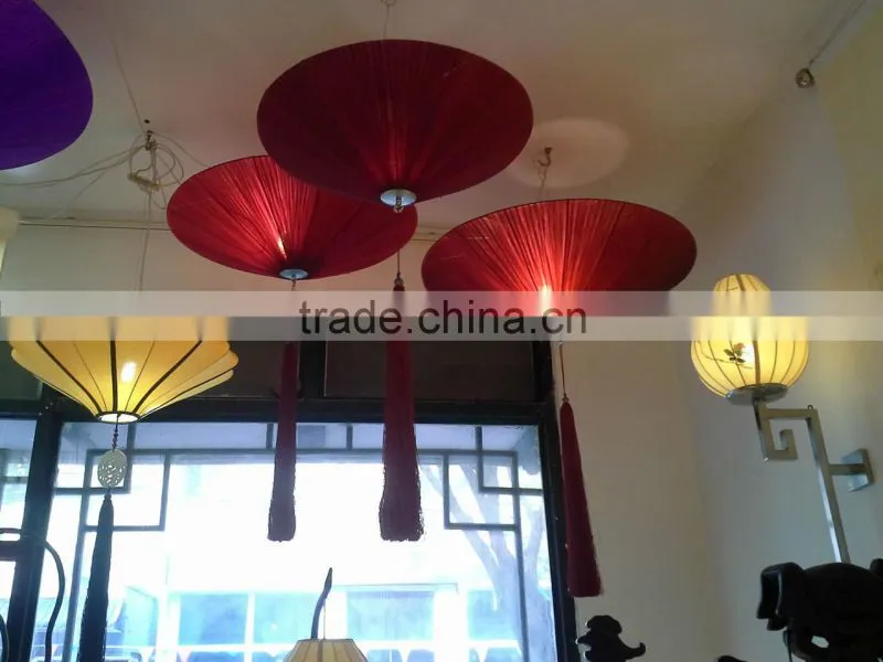 Chinese antique style hotel fabric drop lightings